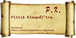 Pittik Kleopátra névjegykártya